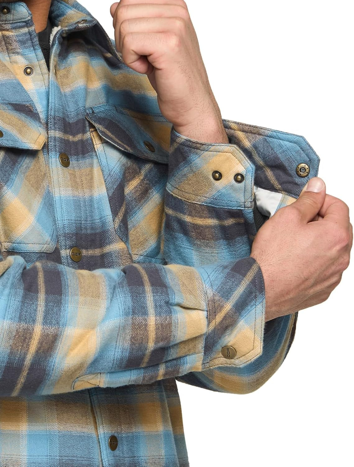Men'S Plaid Flannel Shirt Jacket, Long Sleeve Soft Warm Sherpa/Quilted Lined Jacket, Outdoor Button Up/Zip-Front Jacket