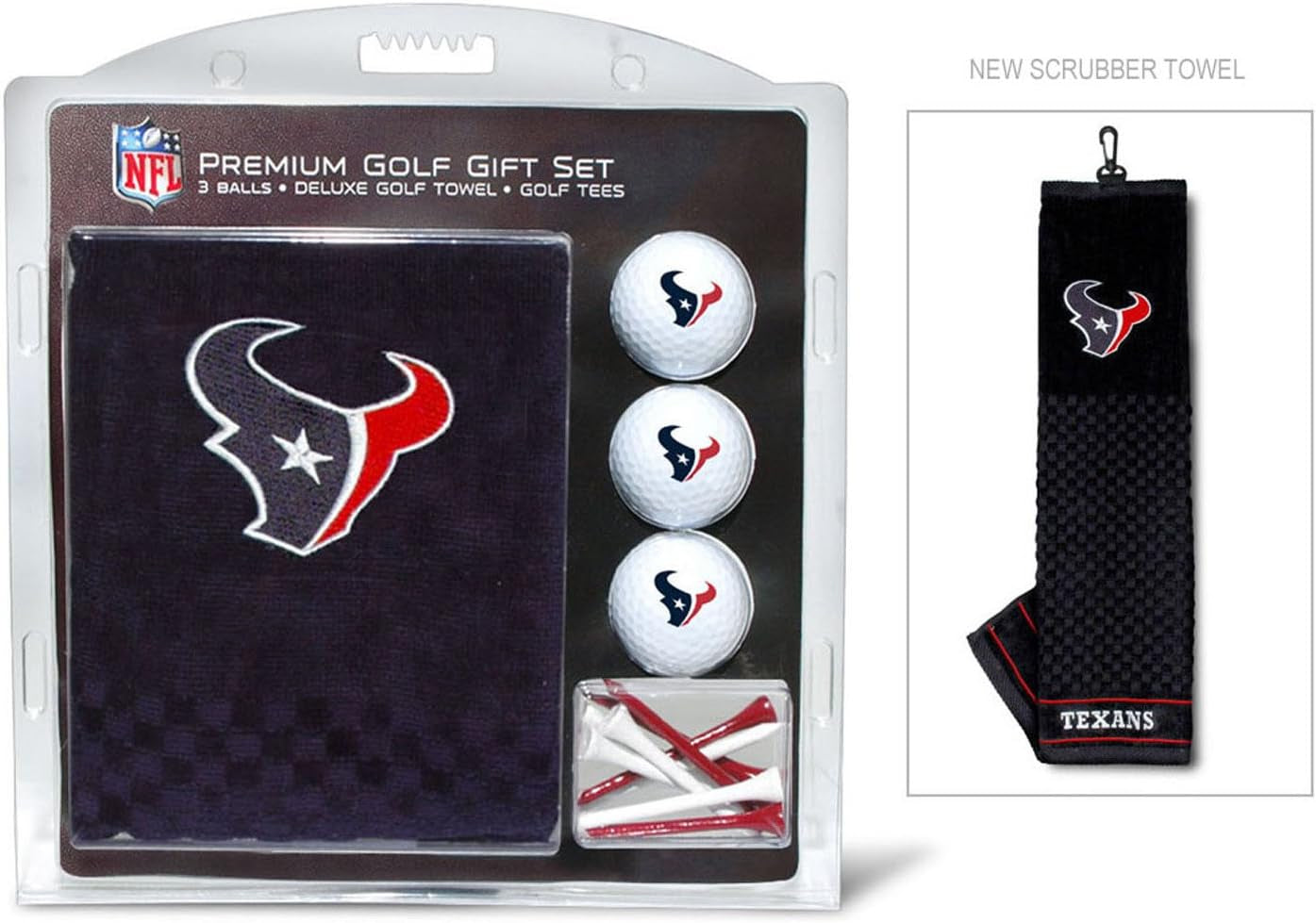 Premium NFL Gift Set: Embroidered Deluxe Towel, 3 Balls, 14 Tees (2-3/4" Reg.)