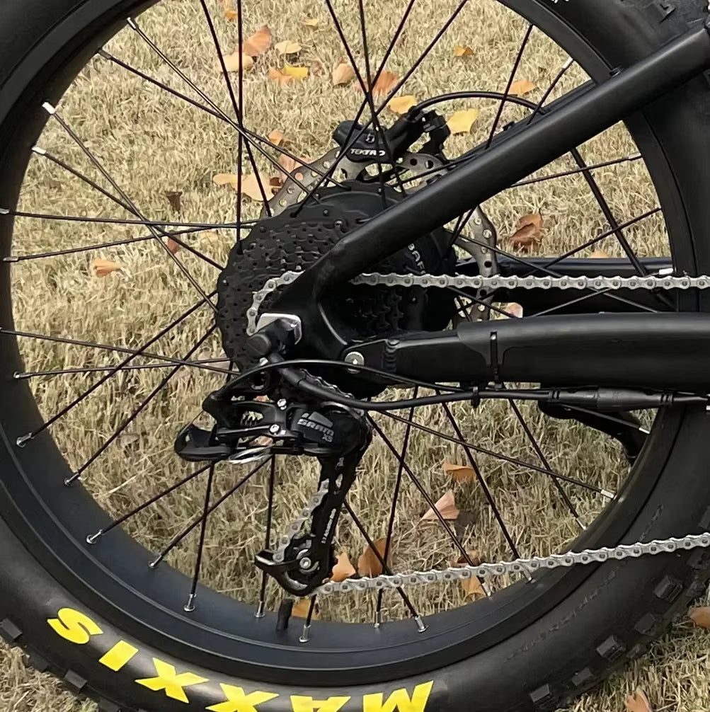 2024 New 3000W48V20AH Hub Drive Fat Tire Snow Bike 24X4.0 Full Suspension Outdoor Off-Road Hunting Electric Mountain Bike