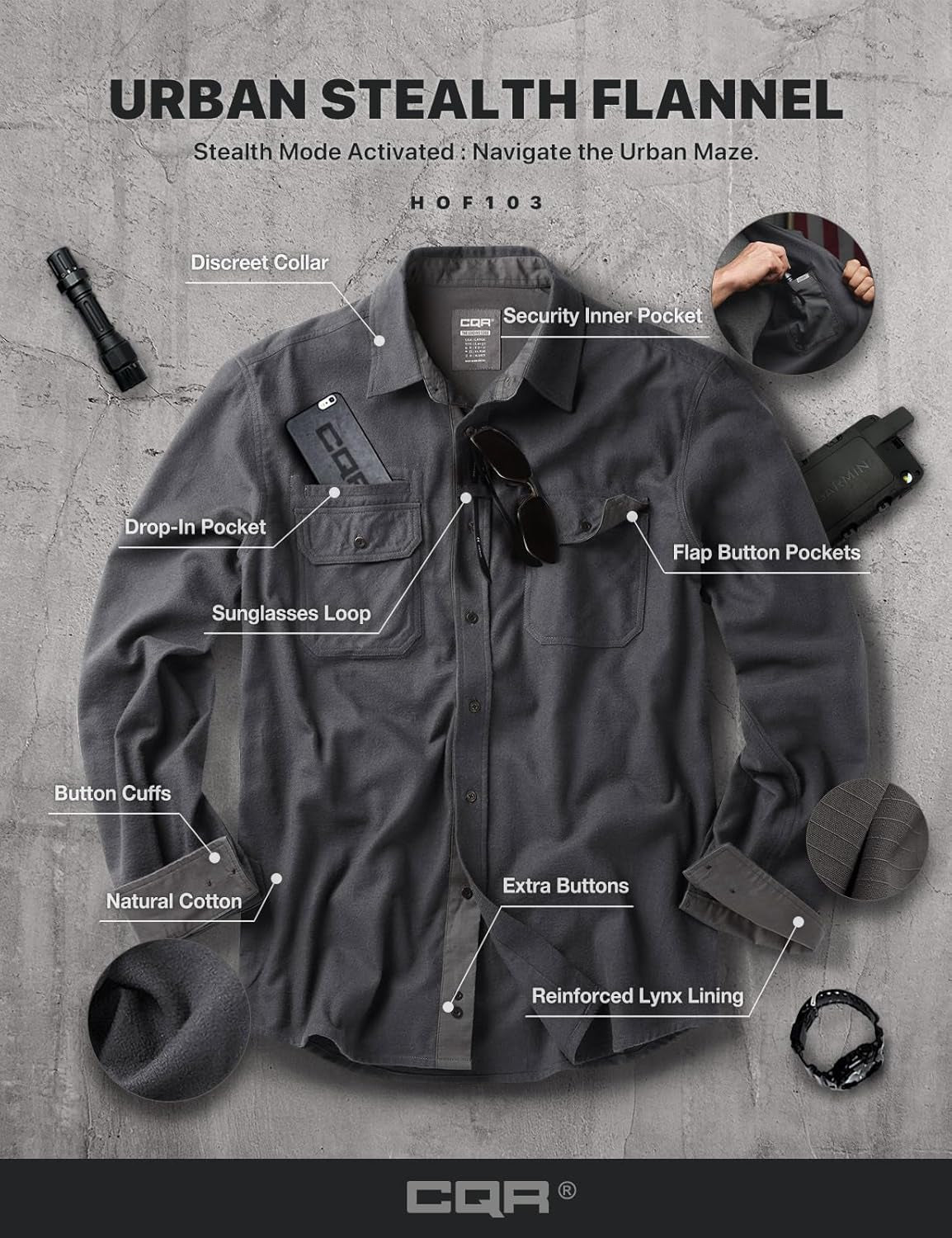 Men'S All Cotton Flannel Shirt, Long Sleeve Casual Button down Plaid Shirt, Brushed Soft Outdoor Tactical Work Shirts