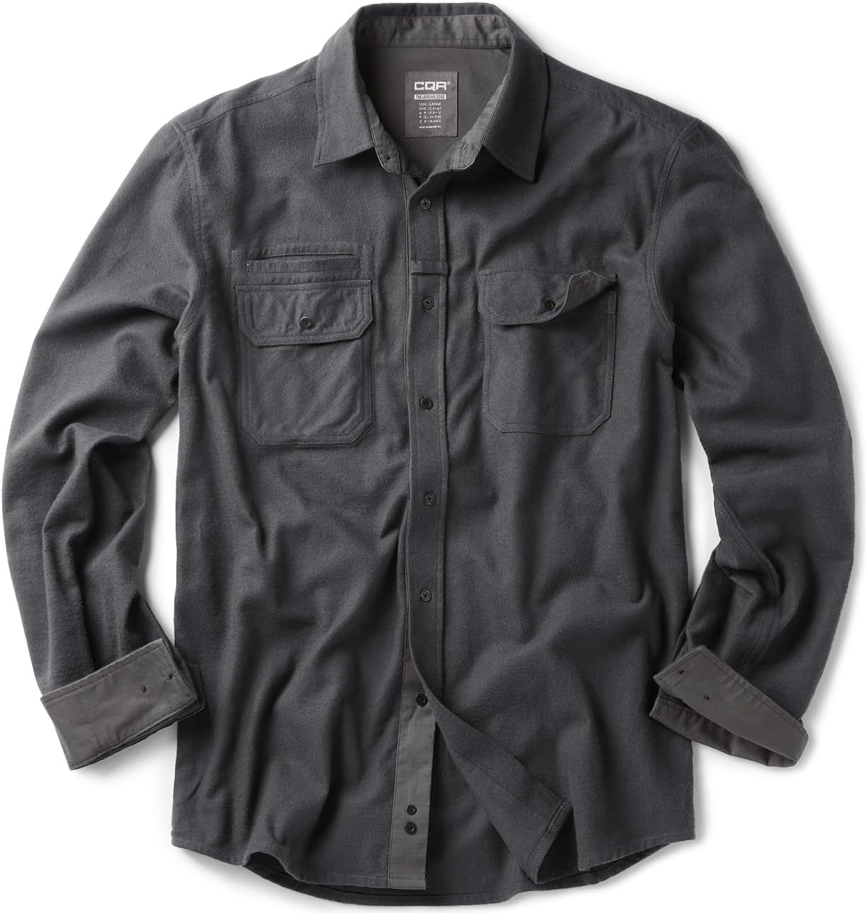 Men'S All Cotton Flannel Shirt, Long Sleeve Casual Button down Plaid Shirt, Brushed Soft Outdoor Tactical Work Shirts
