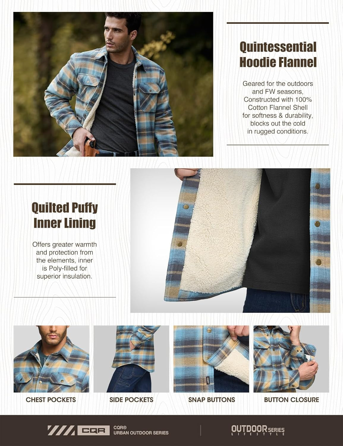 Men'S Plaid Flannel Shirt Jacket, Long Sleeve Soft Warm Sherpa/Quilted Lined Jacket, Outdoor Button Up/Zip-Front Jacket