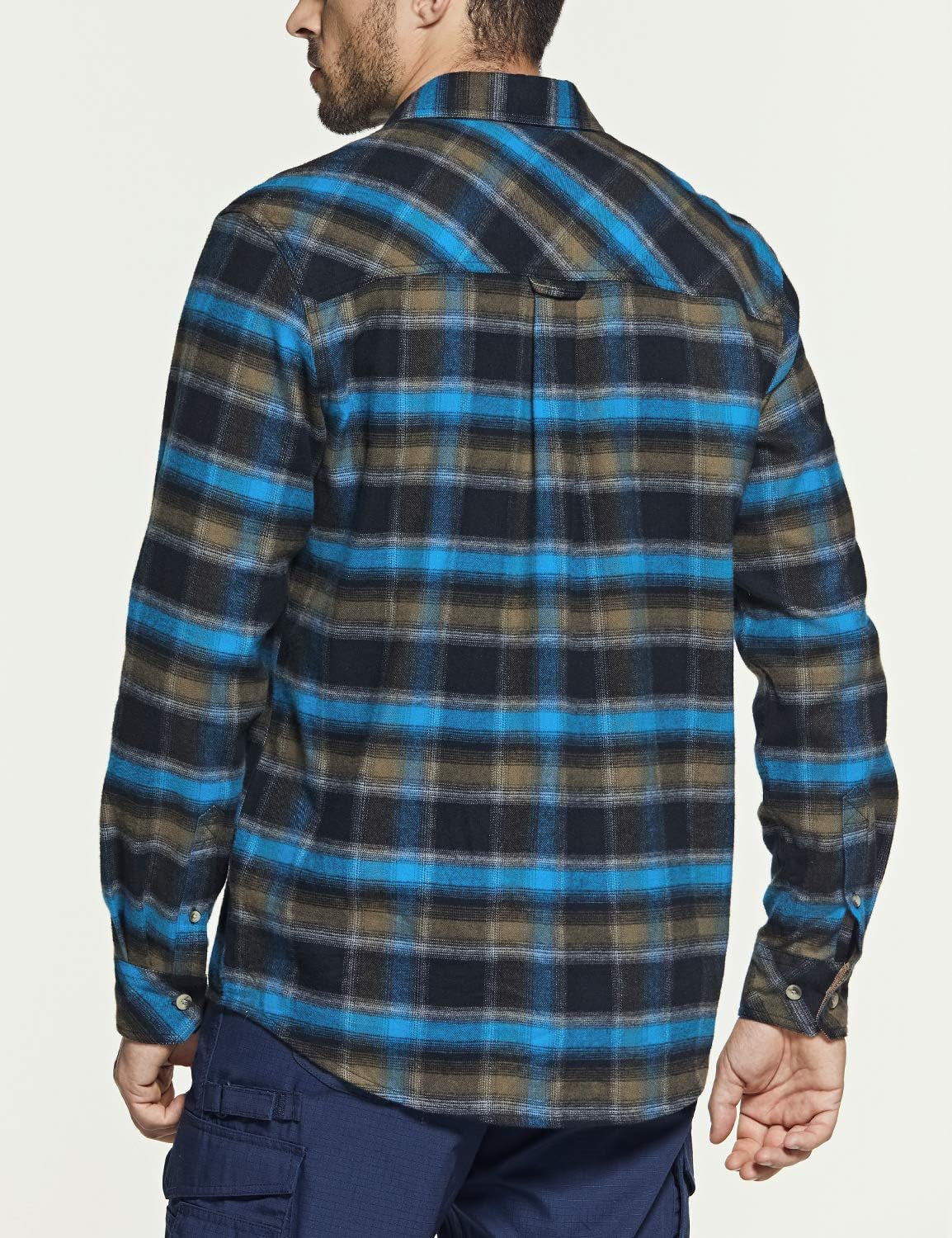 Men'S All Cotton Flannel Shirt, Long Sleeve Casual Button down Plaid Shirt, Brushed Soft Outdoor Tactical Work Shirts