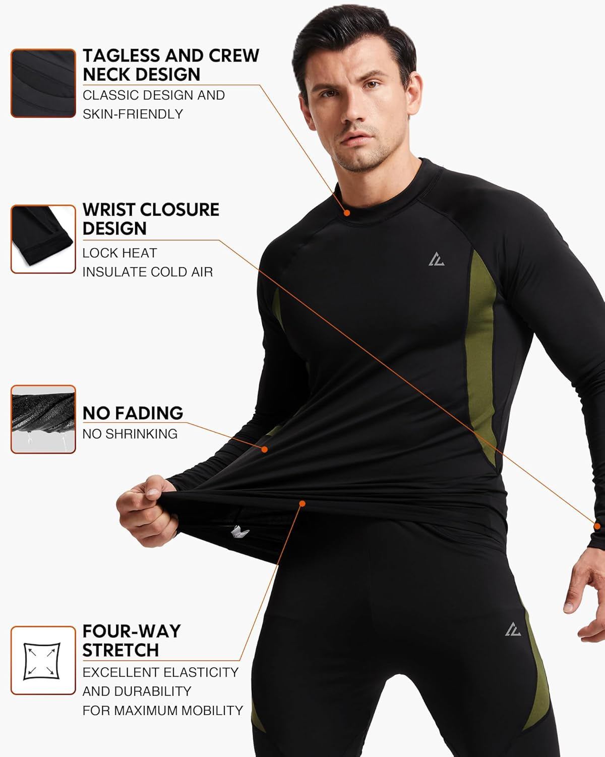 Thermal Underwear Long Johns Set Mens Winter Gift Hunting Gear Sport Base Layer Bottom Top