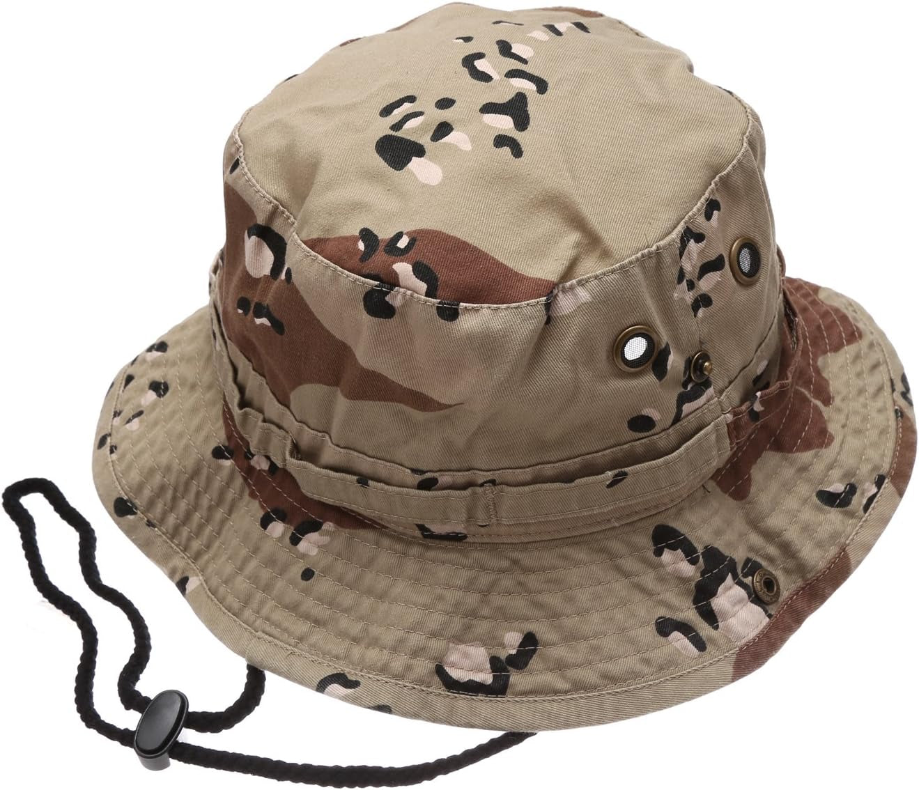 Summer Outdoor Boonie Hunting Fishing Safari Bucket Sun Hat with Adjustable Strap