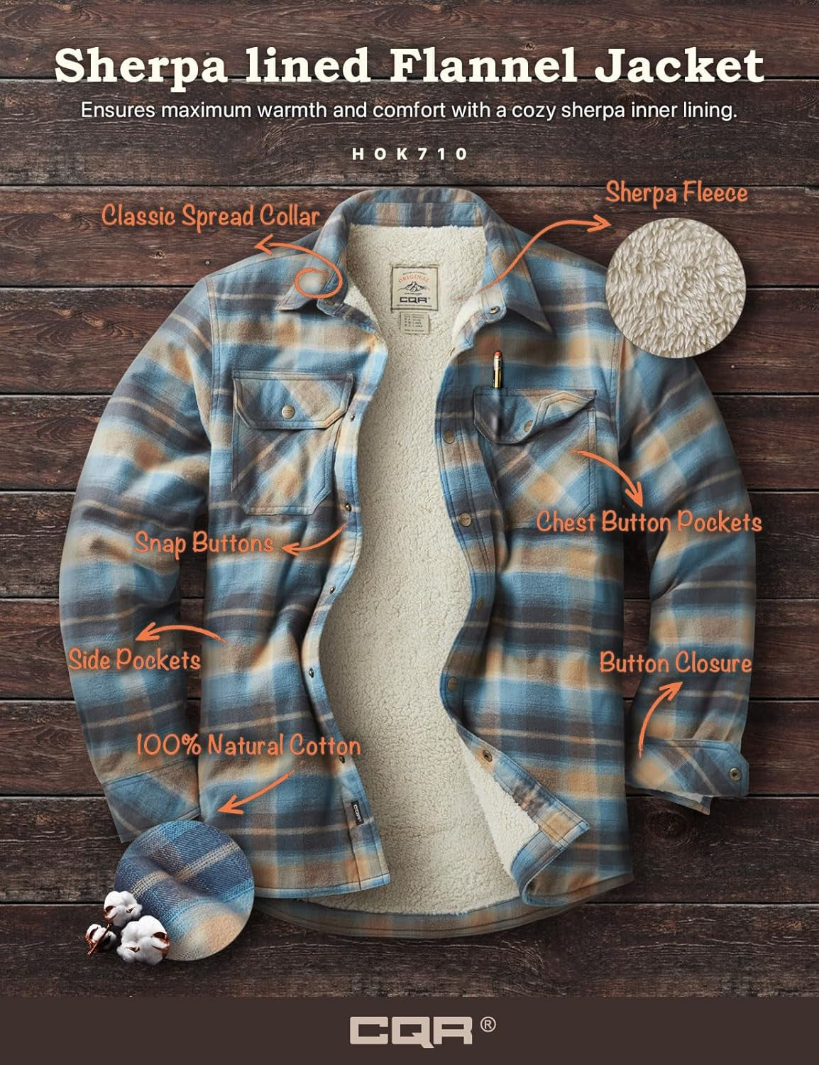 Men'S Plaid Flannel Shirt Jacket, Long Sleeve Soft Warm Sherpa/Quilted Lined Jacket, Outdoor Button Up/Zip-Front Jacket