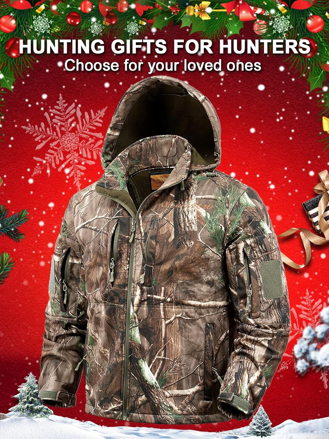 Quiet Hunting Clothes for Men, Camo Hunting Jacket and Pants, Water Resistant and Insulated