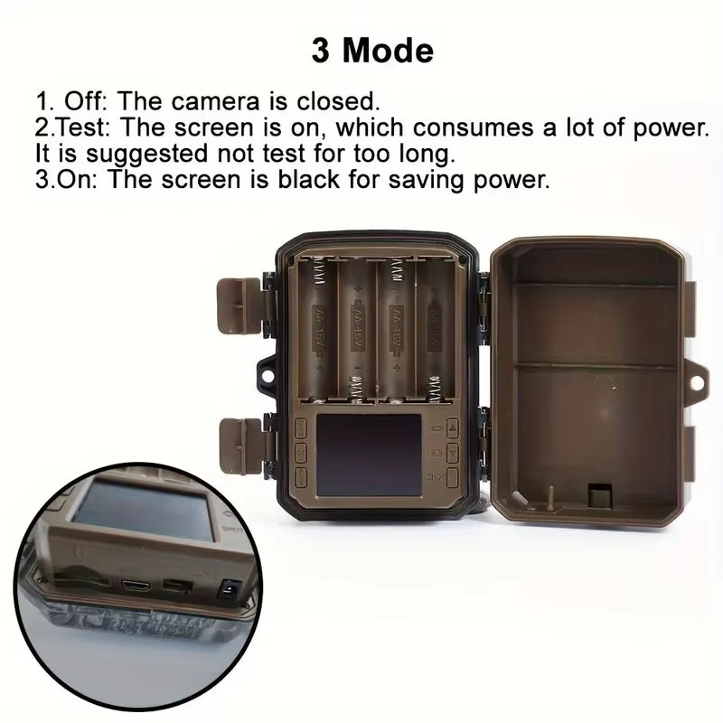 Mini Hunting Camera Wildlife Monitor 940Nm Infrared Night Vision Suitable for Hunting Scientific Survey Forest Monitoring