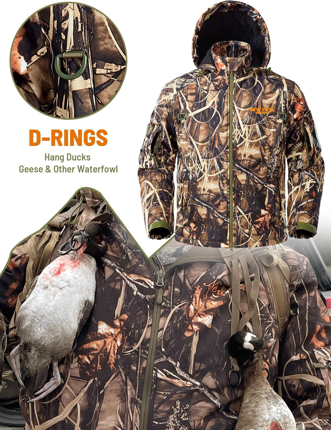 Insulated Hunting Clothes for Men Cold Weather, Warm Camo Hunting Jacket and Pants, Hunting Suit for Deer Duck Hunts