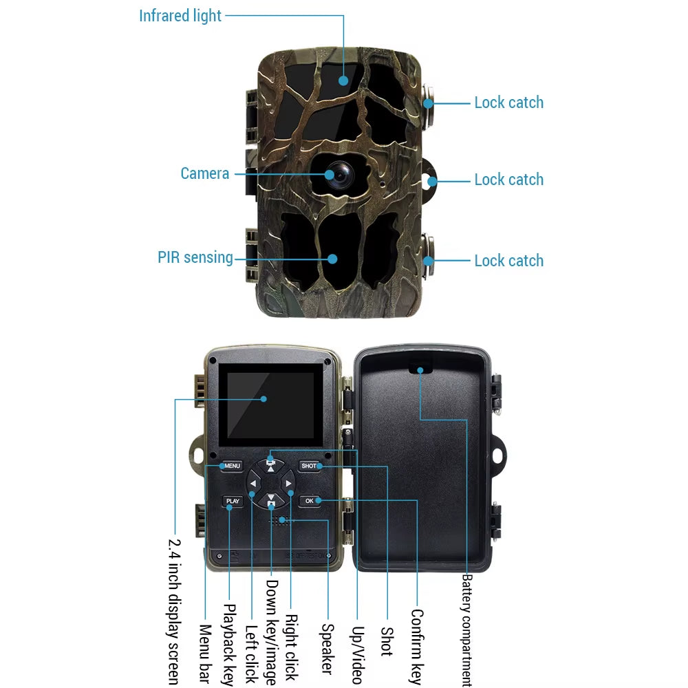 Hunting Camera 0.2S Trigger Wildlife Camera Scouting Security Hunting Trail Cameras IP66 4K Photo Trap Outdoor