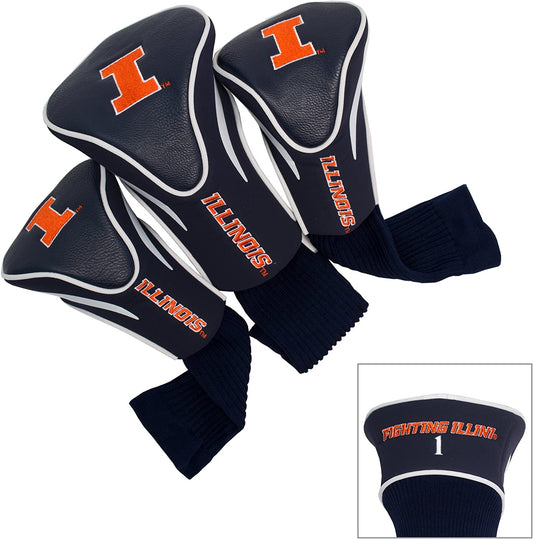 NCAA Numbered 1, 3, & X, Fits Oversized Drivers, Utility, Rescue & Fairway Clubs, Velour Lined for Extra Club Protection