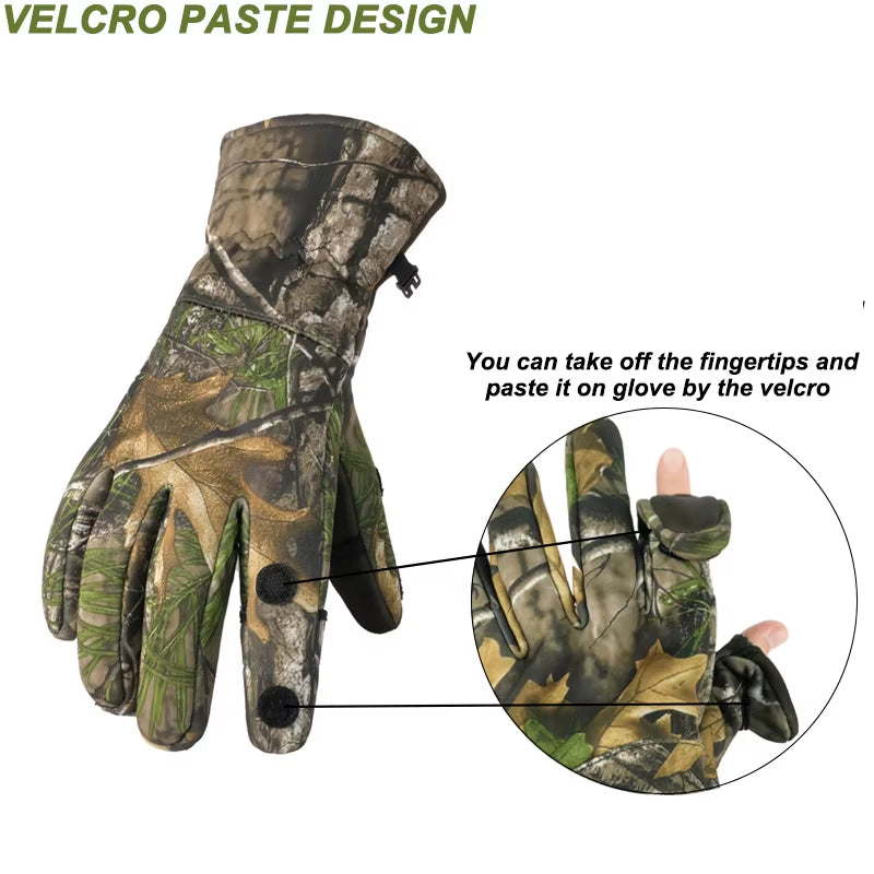 Hunting Gloves Finger/Fingerless Gloves Winter Camo Winterize Gloves for Outdoor Shooting Archery Fishing Hunting Accessories