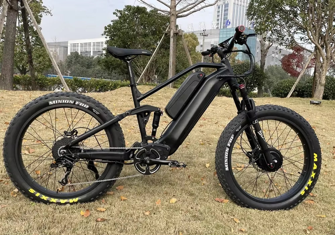 1000W*2 Hub Drive Motor Fat Tire Snow Bike 24X4.0 Ebike Full Suspension Outdoor off Road Hunting Electric Mountain Bicycle Ebike