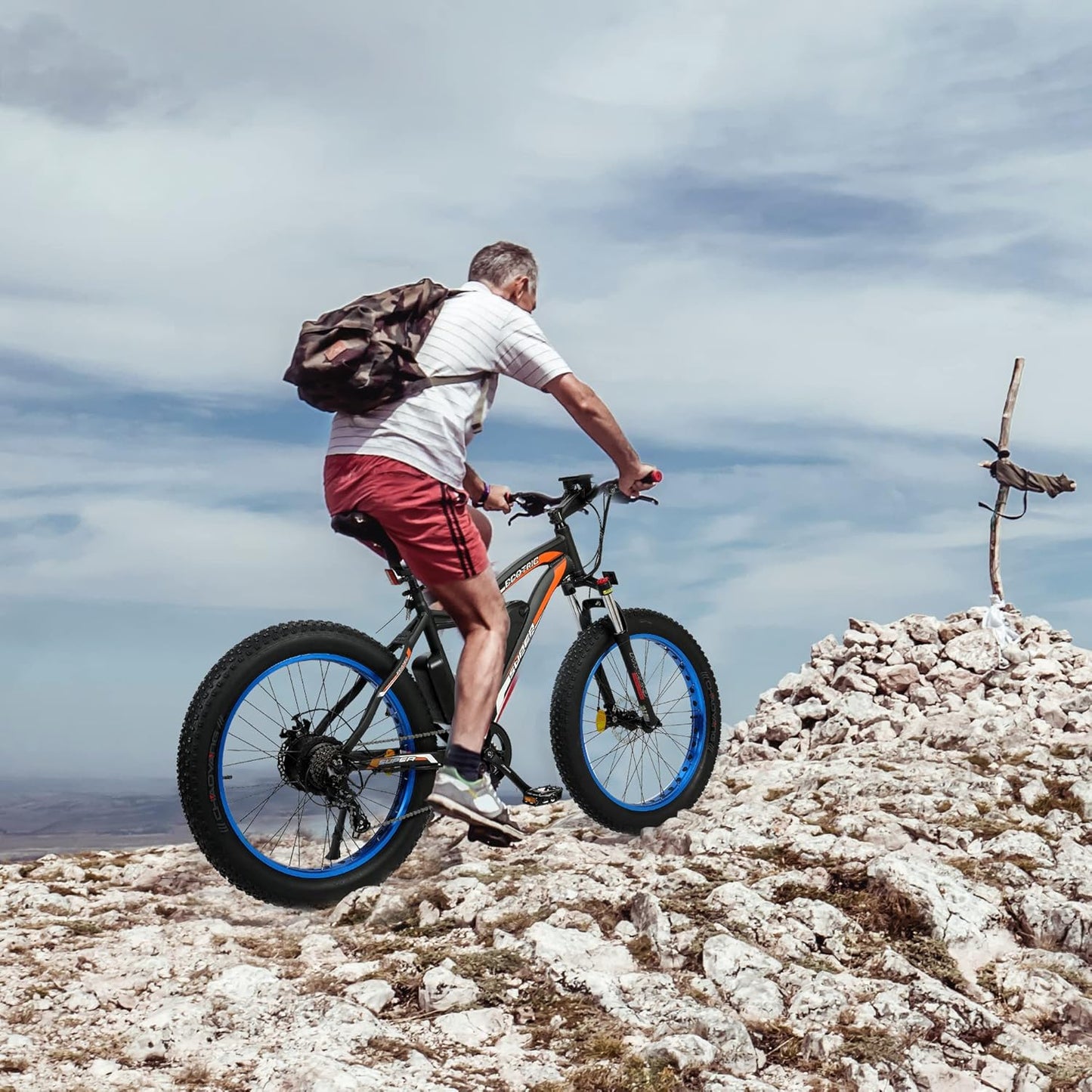 26” Fat Tire Electric Bike Powerful Adults Mountain Bicycle 500W Motor 36V/12.5AH Removable Lithium Battery Beach Snow Ebike Shock Absorption - 90% Pre Assembled