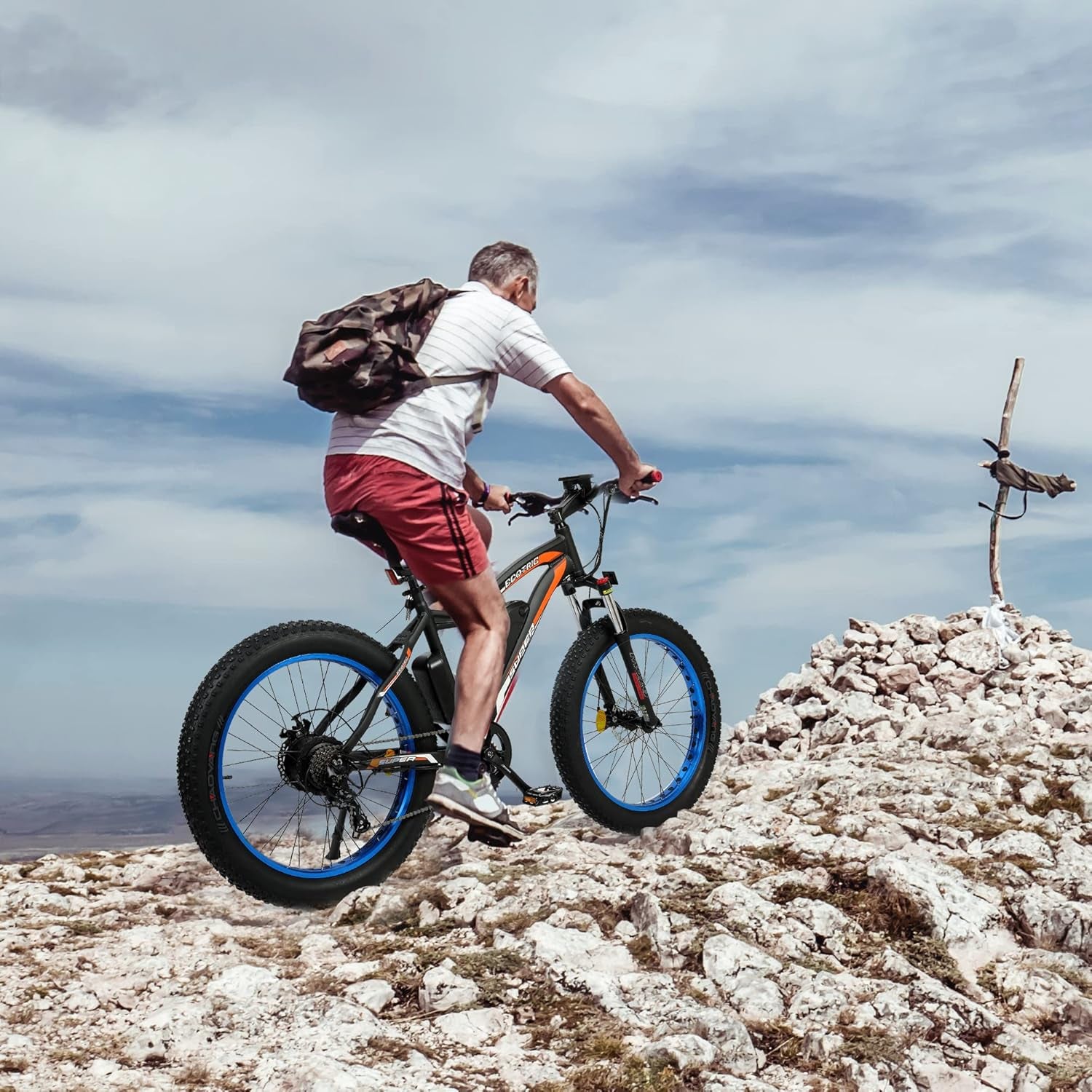 26” Fat Tire Electric Bike Powerful Adults Mountain Bicycle 500W Motor 36V/12.5AH Removable Lithium Battery Beach Snow Ebike Shock Absorption - 90% Pre Assembled