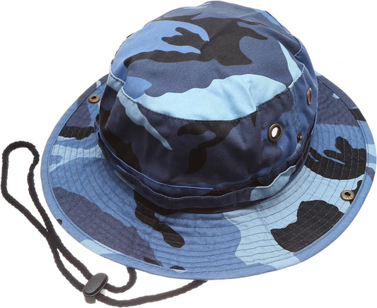 Summer Outdoor Boonie Hunting Fishing Safari Bucket Sun Hat with Adjustable Strap