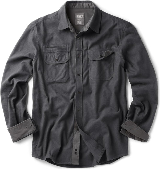 Men'S All Cotton Flannel Shirt, Long Sleeve Casual Button down Plaid Shirt, Brushed Soft Outdoor Tactical Work Shirts