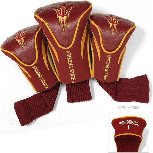 NCAA Numbered 1, 3, & X, Fits Oversized Drivers, Utility, Rescue & Fairway Clubs, Velour Lined for Extra Club Protection