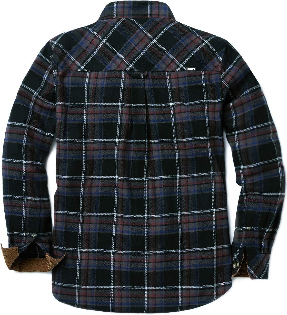 Men'S All Cotton Flannel Shirt, Long Sleeve Casual Button down Plaid Shirt, Brushed Soft Outdoor Tactical Work Shirts