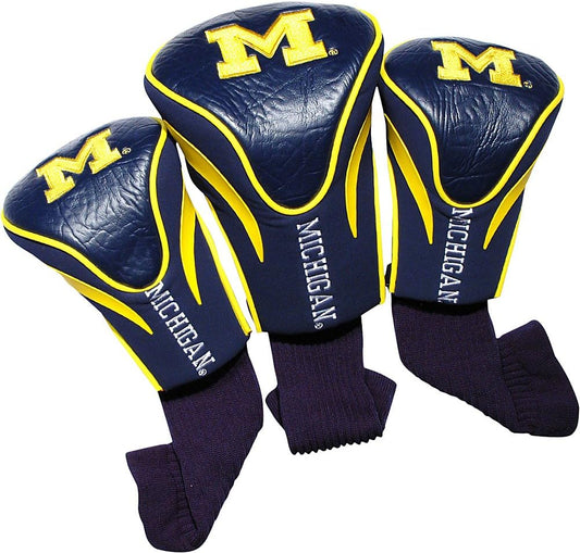 NCAA Numbered 1, 3, & X, Fits Oversized Drivers, Utility, Rescue & Fairway Clubs, Velour Lined for Extra Club Protection