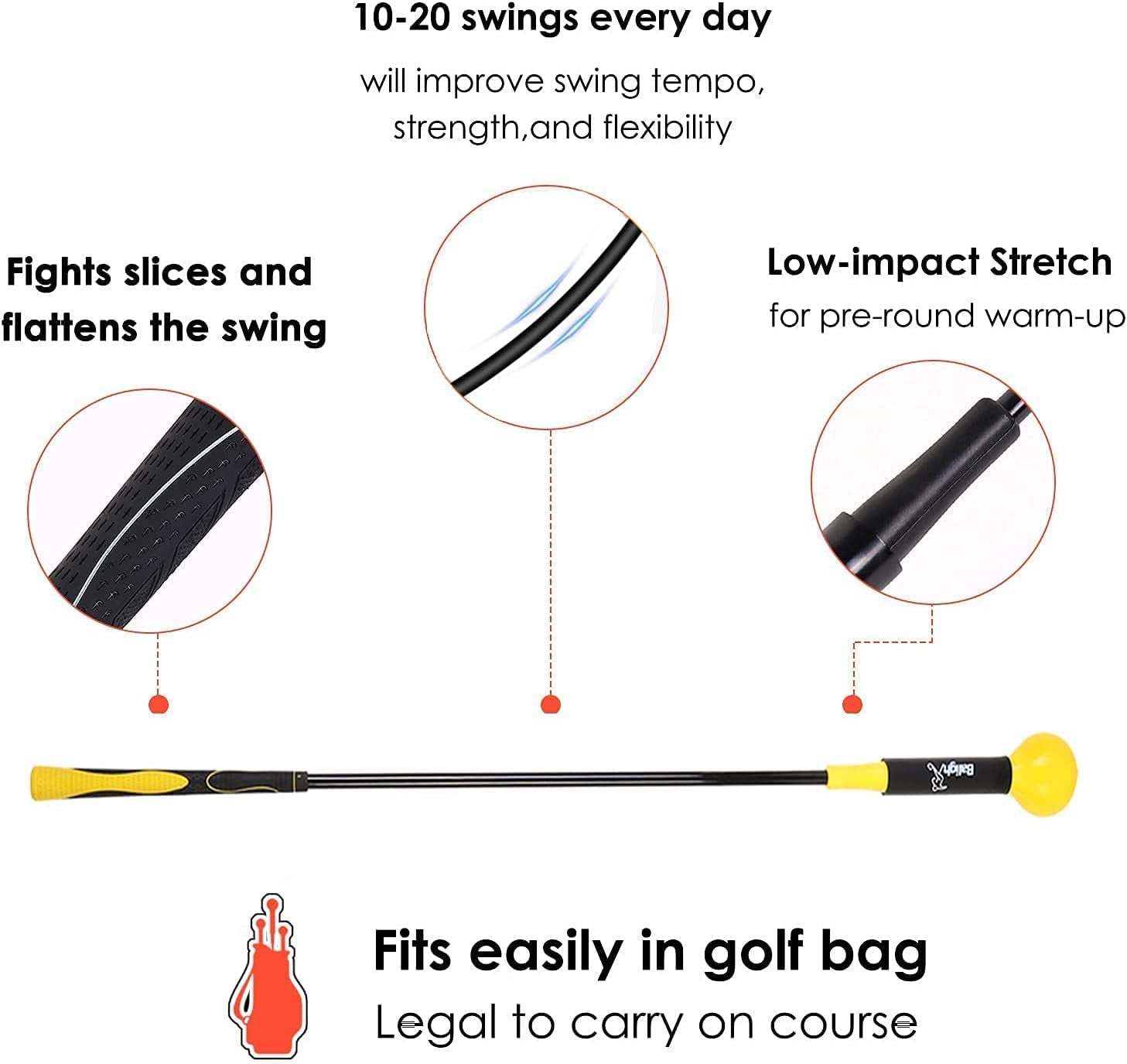 Golf Swing Training Aid Golf Swing Trainer Aid Golf Practice Warm-Up Stick for Strength Flexibility and Tempo Training Golf Golf Swing Aid for Men and Women