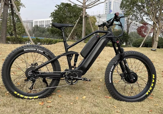 2024 New 3000W48V20AH Hub Drive Fat Tire Snow Bike 24X4.0 Full Suspension Outdoor Off-Road Hunting Electric Mountain Bike