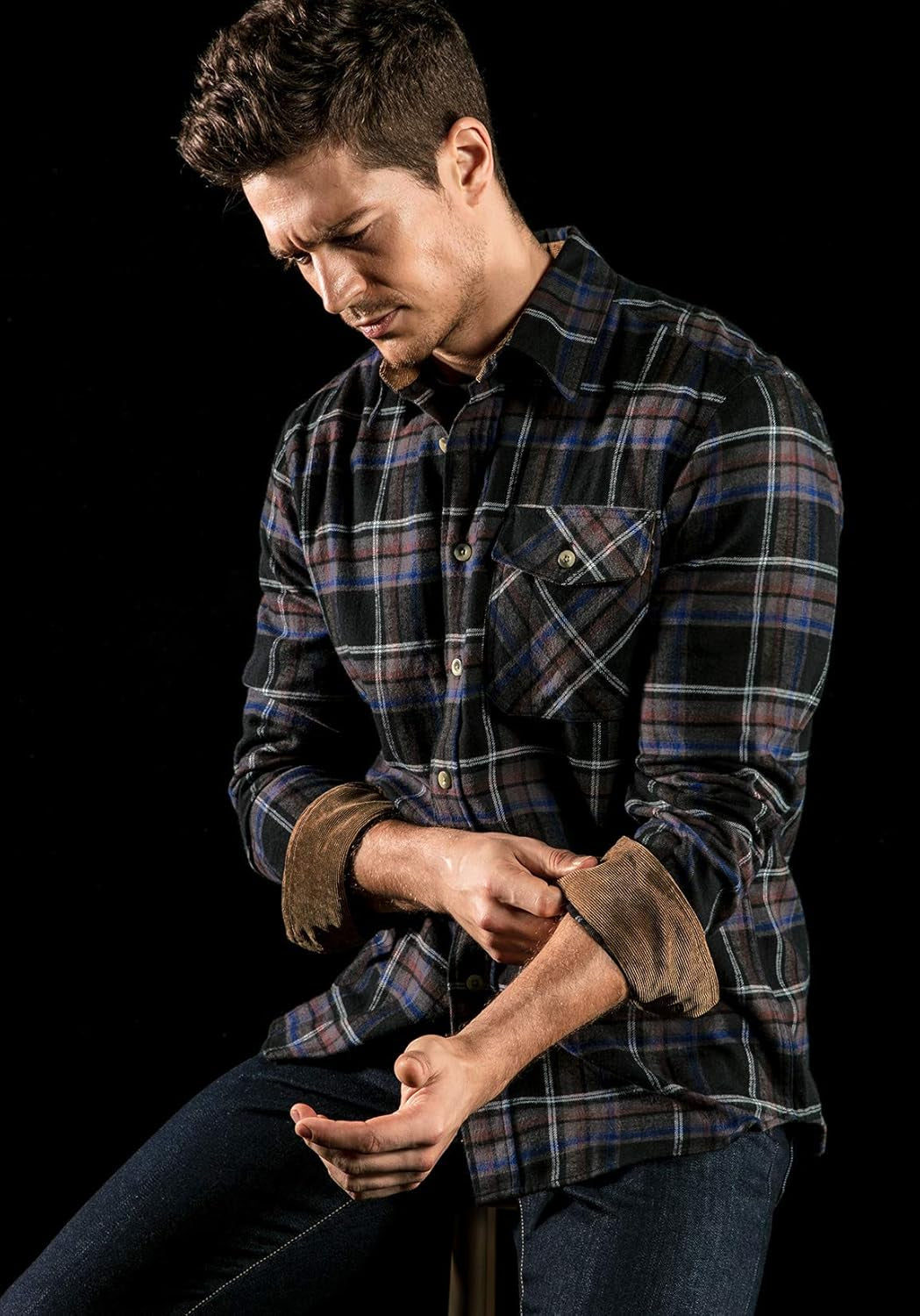Men'S All Cotton Flannel Shirt, Long Sleeve Casual Button down Plaid Shirt, Brushed Soft Outdoor Tactical Work Shirts